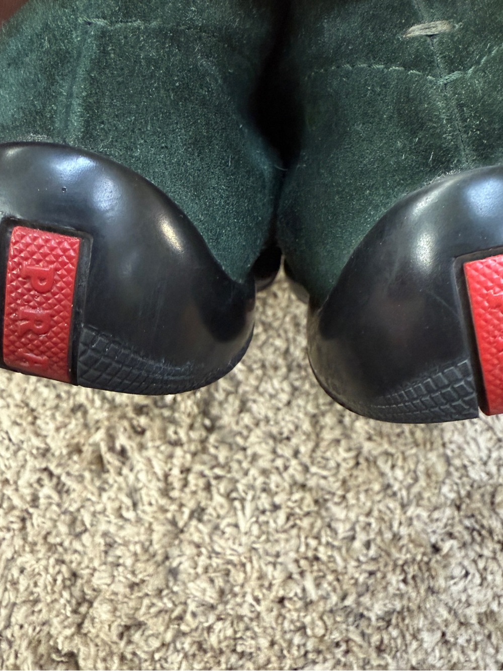 Vintage Prada Green Suede Toggle Loafers Flats IT 38 US 8 - Picture 4 of 7